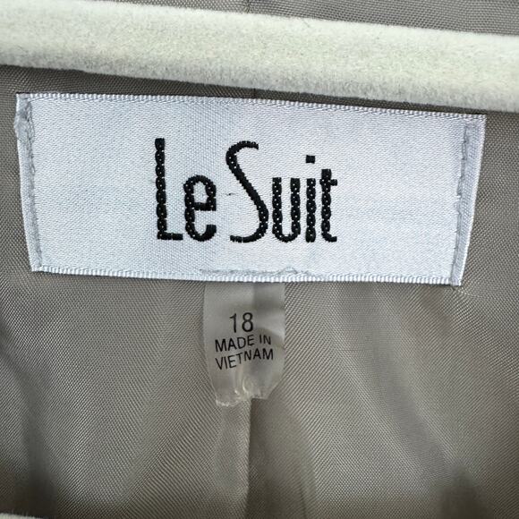 Le Suit Womens Suit Jacket Blazer Size 18 Textured Office Career Tan Shimmer - Picture 2 of 6